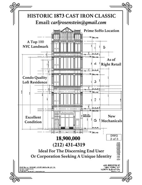 More Photos Of 435 Broome St, New York Loft Creative Space For Sale