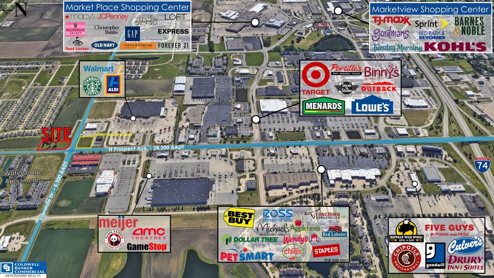 Primary Photo Of N Prospect & Interstate Dr @ Town Center, Champaign Land For Sale
