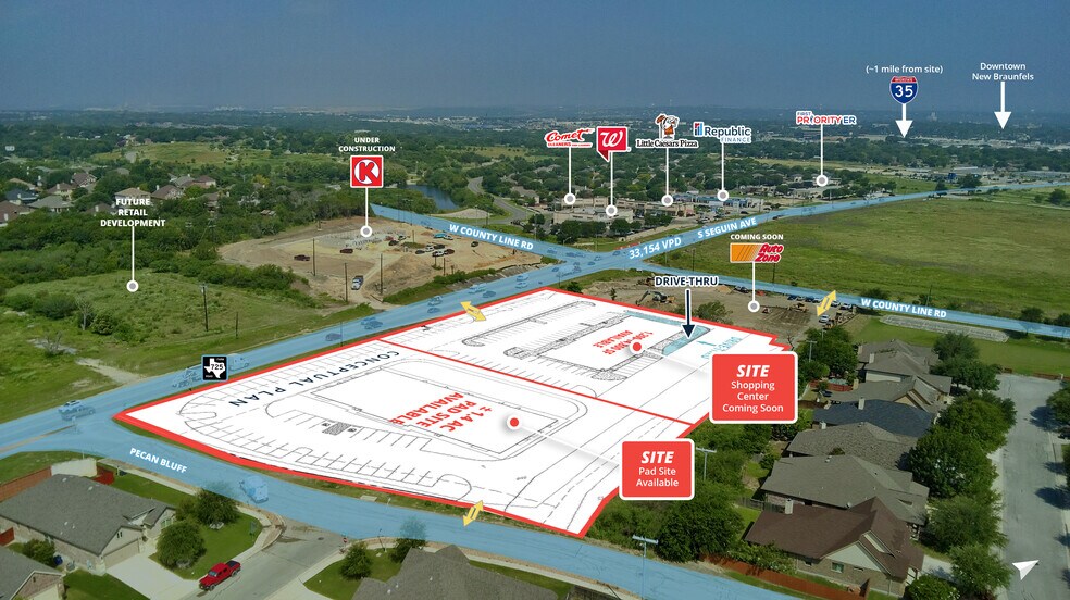 Primary Photo Of FM 725 and County Line, New Braunfels Storefront For Lease