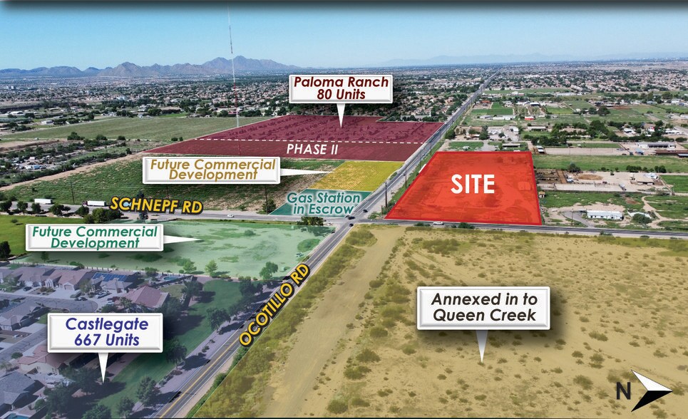 Primary Photo Of NWC Ocotillo Rd & Schnepf Rd, San Tan Valley Land For Sale