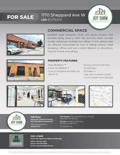 More Photos Of 1170 Sheppard Av W, Toronto General Retail For Sale