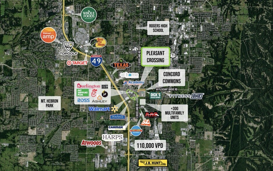 More Photos Of Pleasant Crossing Blvd. @ Dixieland, Rogers Storefront Retail Office For Lease