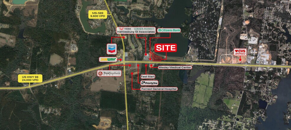 More Photos Of 7111 U S Highway 98, Hattiesburg Land For Lease