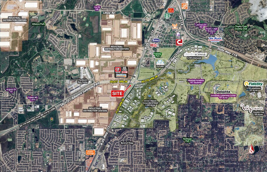 More Photos Of SWC SH 170 & US 377, Westlake Land For Lease