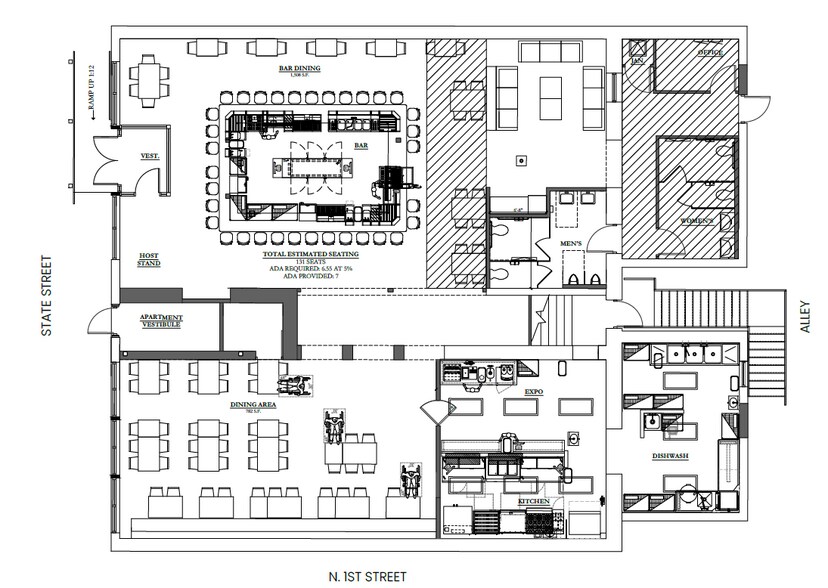 More Photos Of 101-105 W State St, Geneva Restaurant For Lease