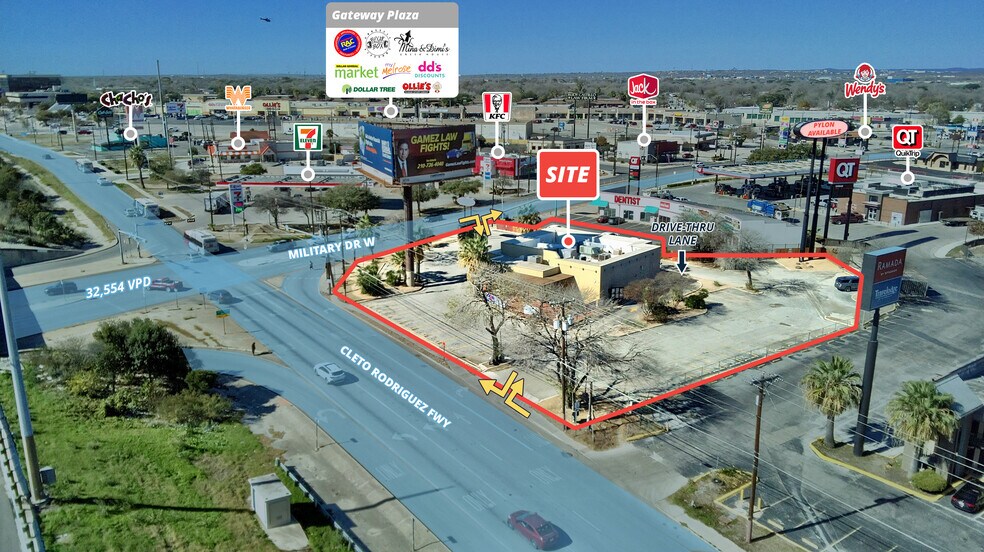 More Photos Of 6867 W US Hwy 90, San Antonio Fast Food For Lease