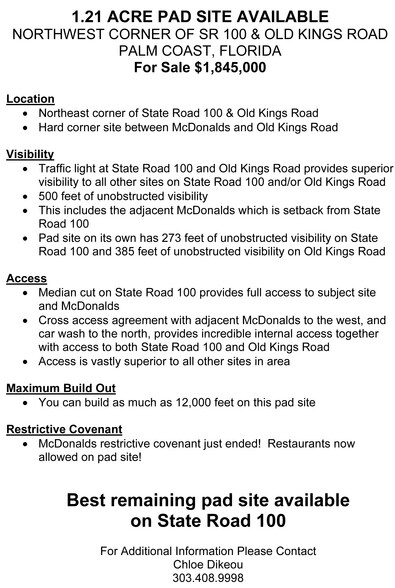 More Photos Of 6040 State Highway 100, Palm Coast Land For Sale