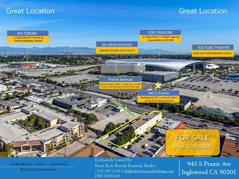 Primary Photo Of 945 S Prairie Ave, Inglewood Storefront Retail Office For Sale