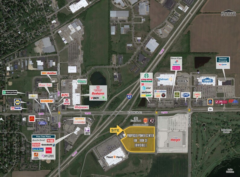 More Photos Of I-43 & Geneva St, Delavan General Retail For Lease