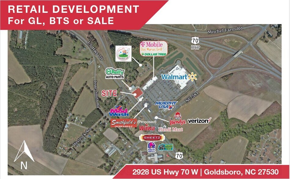 Primary Photo Of 2928 US Highway 70 W, Goldsboro Land For Lease