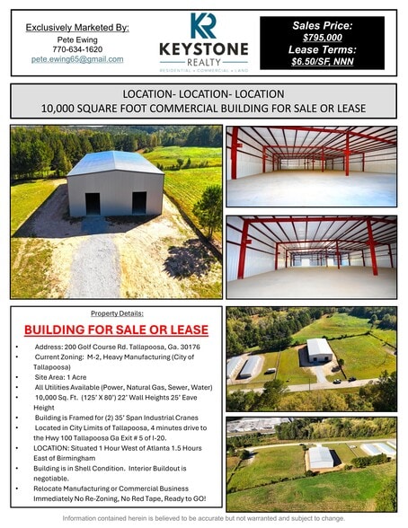 More Photos Of 200 Golf Course Rd, Tallapoosa Warehouse For Sale