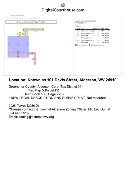 More Photos Of 101 Davis st, Alderson Freestanding For Sale
