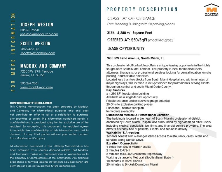 More Photos Of 7633 SW 62nd Ave, South Miami Medical For Lease