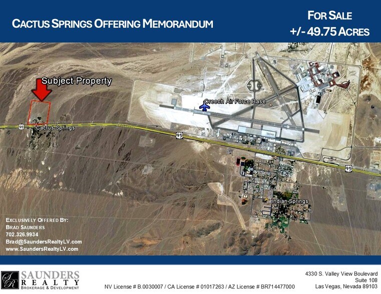 Primary Photo Of 28460 N US Highway 95, Indian Springs Land For Sale