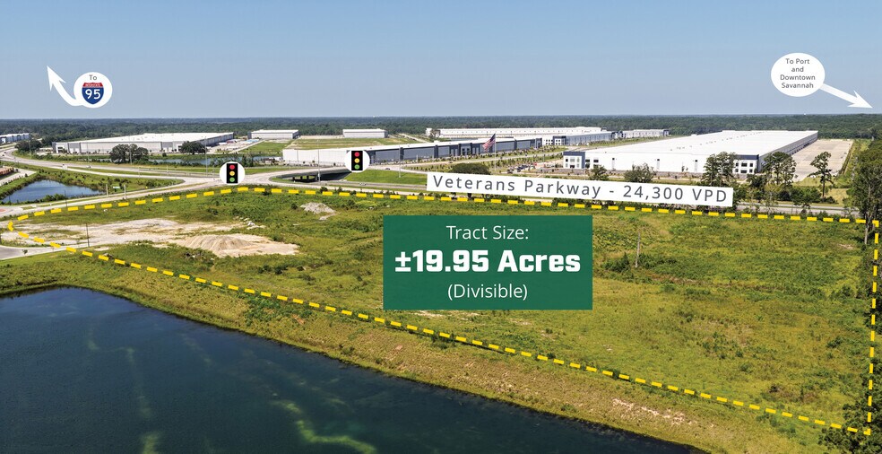 Primary Photo Of Veterans Parkway @ Feldspar Drive, Savannah Land For Lease