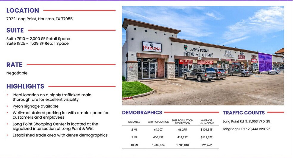 More Photos Of 7902 Long Point Rd, Houston Unknown For Lease