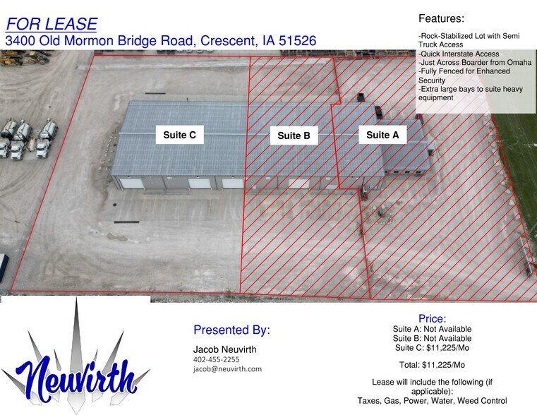 More Photos Of 3400 Old Mormon Bridge Rd, Crescent Warehouse For Lease