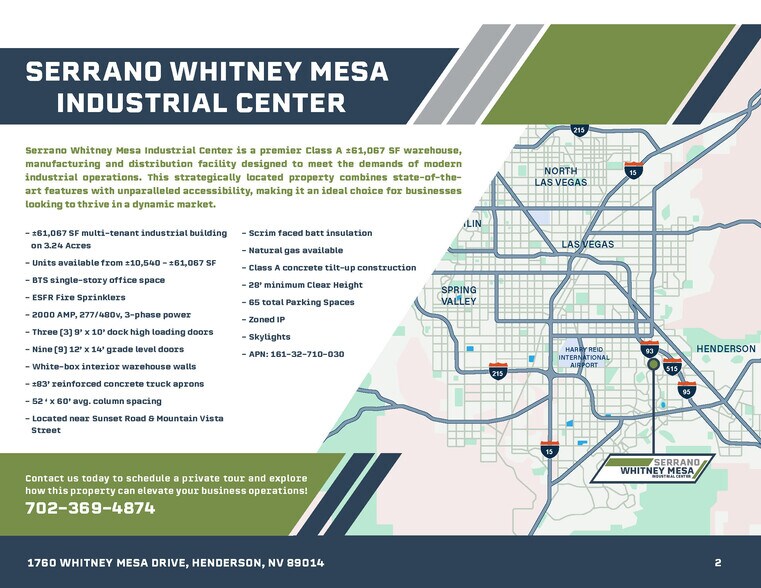 More Photos Of 1760 Whitney Mesa Dr, Henderson Warehouse For Lease