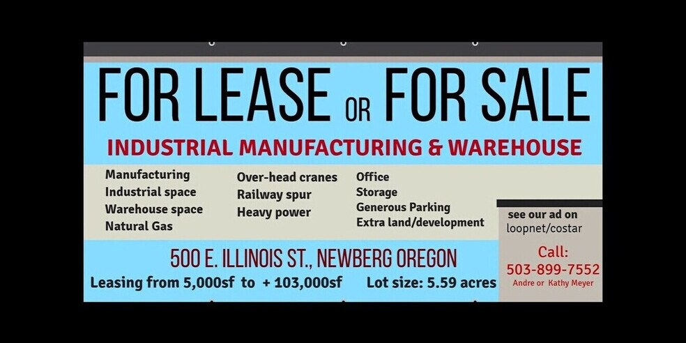 More Photos Of 500 E Illinois St, Newberg Manufacturing For Lease