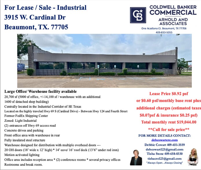 Primary Photo Of 3915 W Cardinal Dr, Beaumont Distribution For Lease