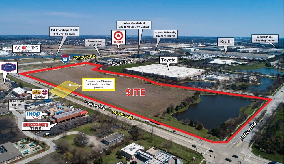 Primary Photo Of SEC I-88 and Orchard Avenue, Aurora Land For Sale