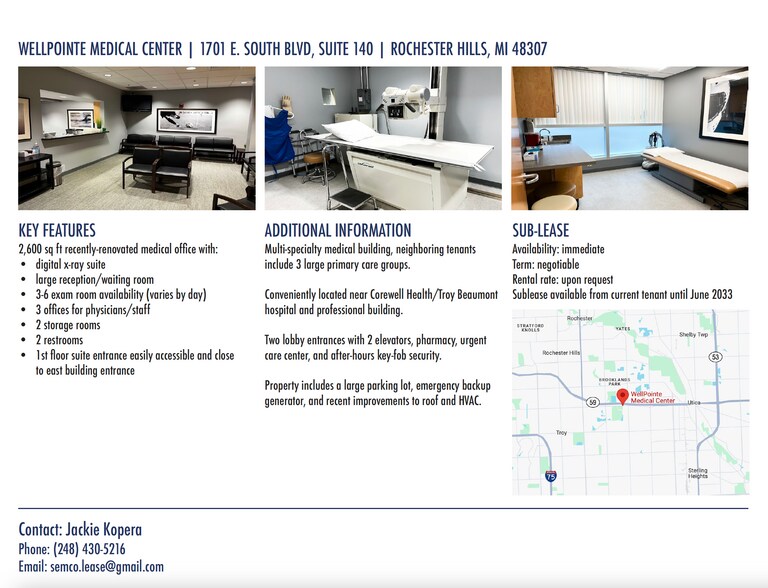 More Photos Of 1701 South Blvd E, Rochester Hills Medical For Lease