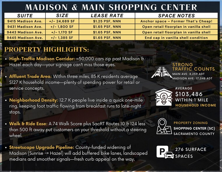 More Photos Of 9407-9417 Madison Ave, Orangevale Unknown For Lease