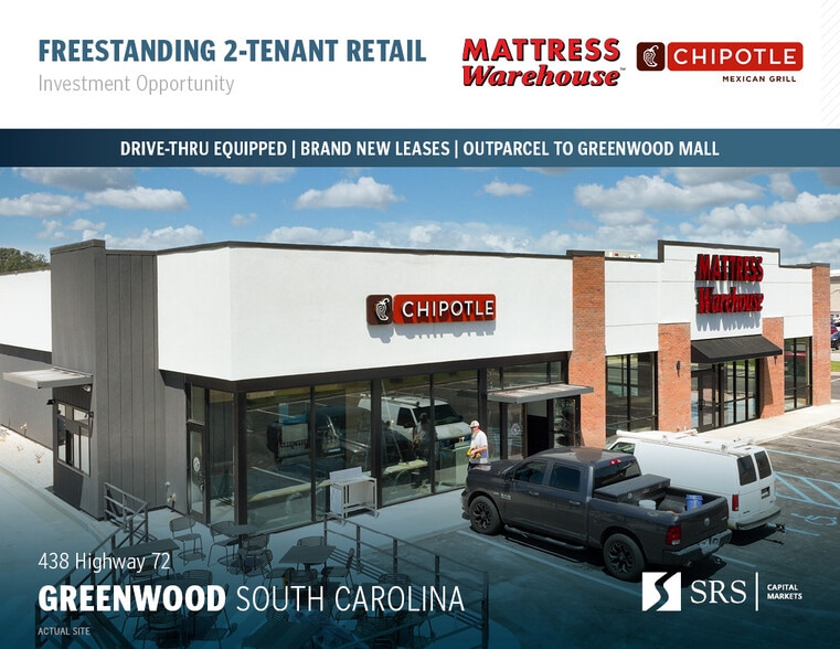 Primary Photo Of 438 SC-72, Greenwood Fast Food For Sale