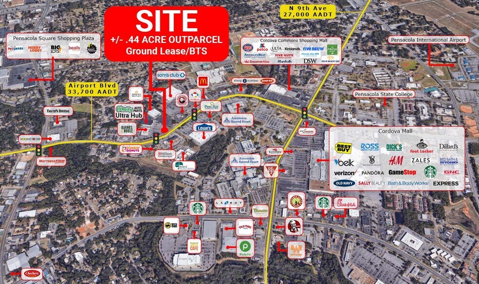 More Photos Of 1200 BLK Airport Blvd, Pensacola Land For Lease