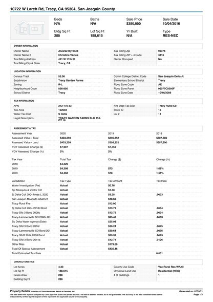 More Photos Of 10722-10792 W Larch Rd., Tracy Land For Sale