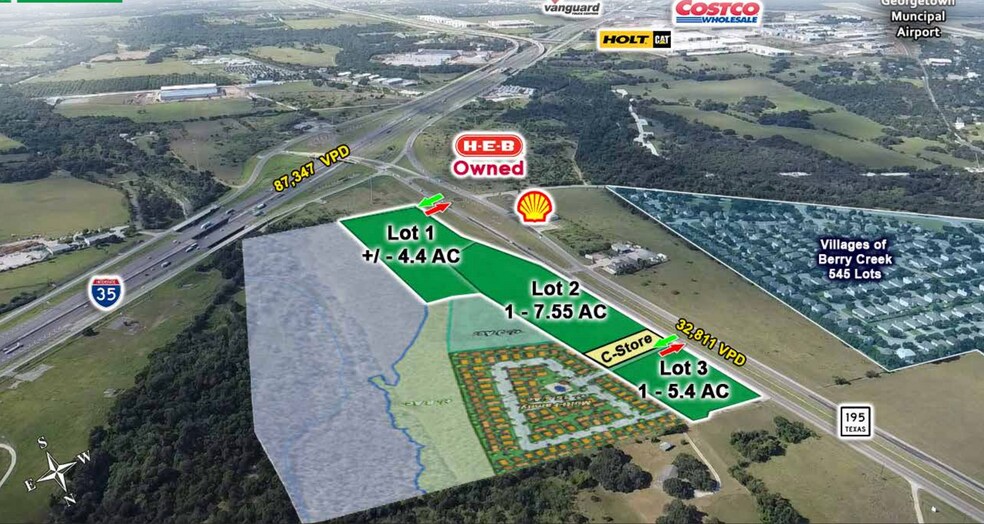 Primary Photo Of Intersection of I-35, 195, and 130, Georgetown Land For Sale