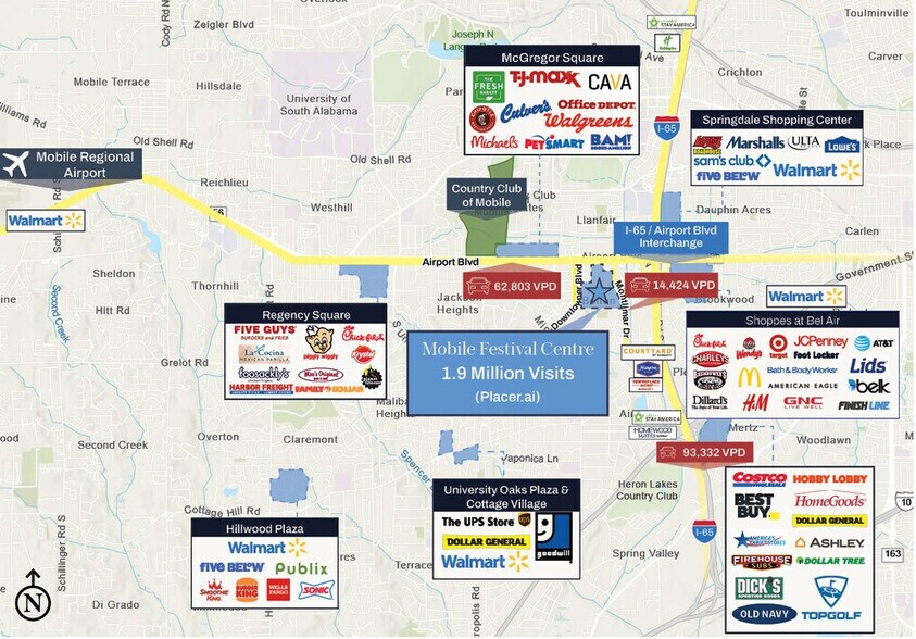 More Photos Of 3725 Airport Blvd, Mobile General Retail For Sale