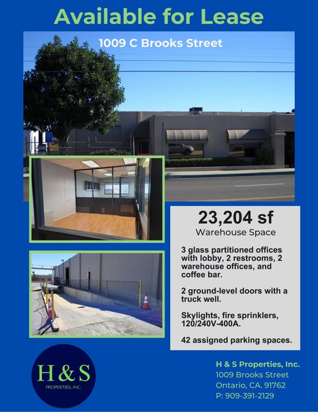 More Photos Of 1009-1033 Brooks St, Ontario Warehouse For Lease