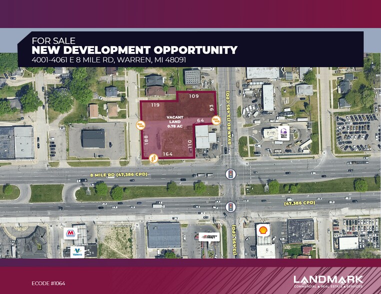 Primary Photo Of 4001-4061 E 8 Mile Rd, Warren Land For Sale