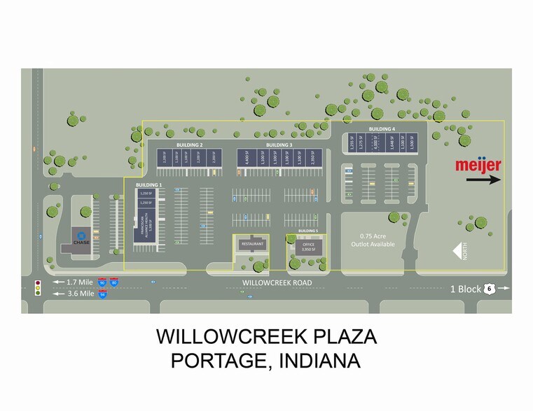 More Photos Of 3283-3369 Willowcreek Rd, Portage Storefront For Lease