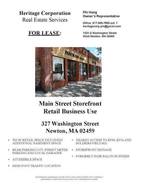More Photos Of 323-325 Washington St, Newton Storefront For Lease