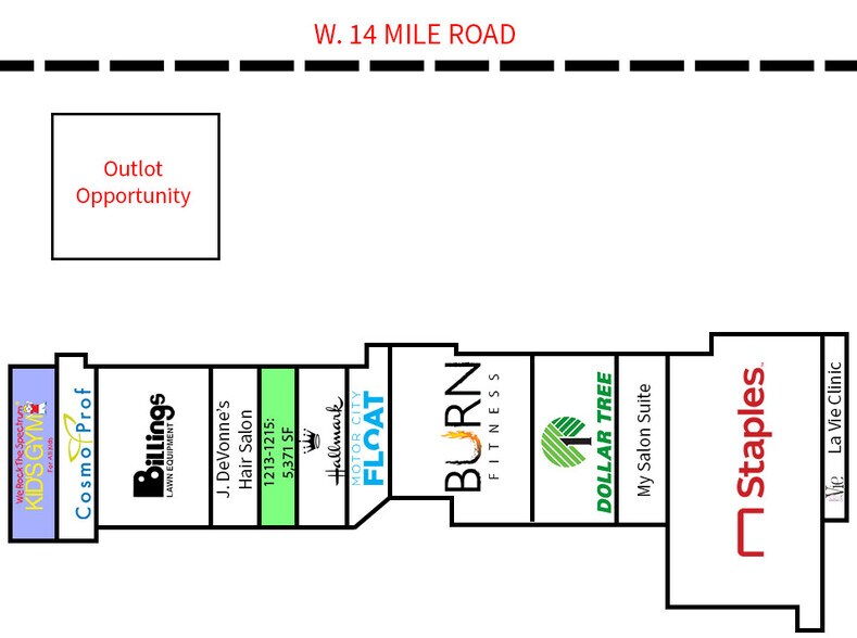 More Photos Of 1077-1255 W 14 Mile Rd, Clawson Storefront For Lease