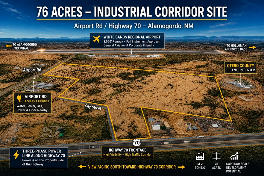 More Photos Of Hwy 70 Frontage w/dual access on Airport Rd, Alamogordo Land For Sale