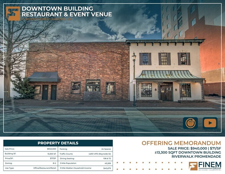 More Photos Of 15 7th St, Augusta Restaurant For Sale