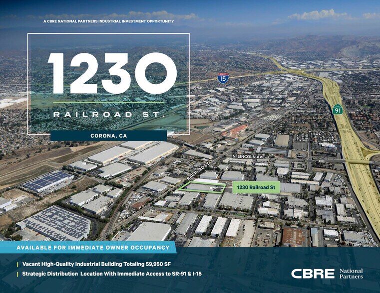 Primary Photo Of 1230 Railroad St, Corona Warehouse For Sale
