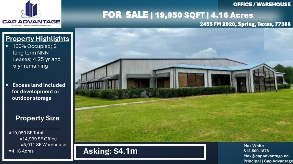 Primary Photo Of 2455 FM-2920, Spring Flex For Sale