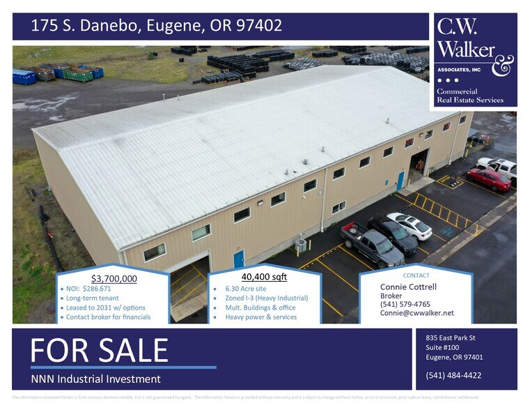 Primary Photo Of 175 S Danebo Ave, Eugene Manufacturing For Sale