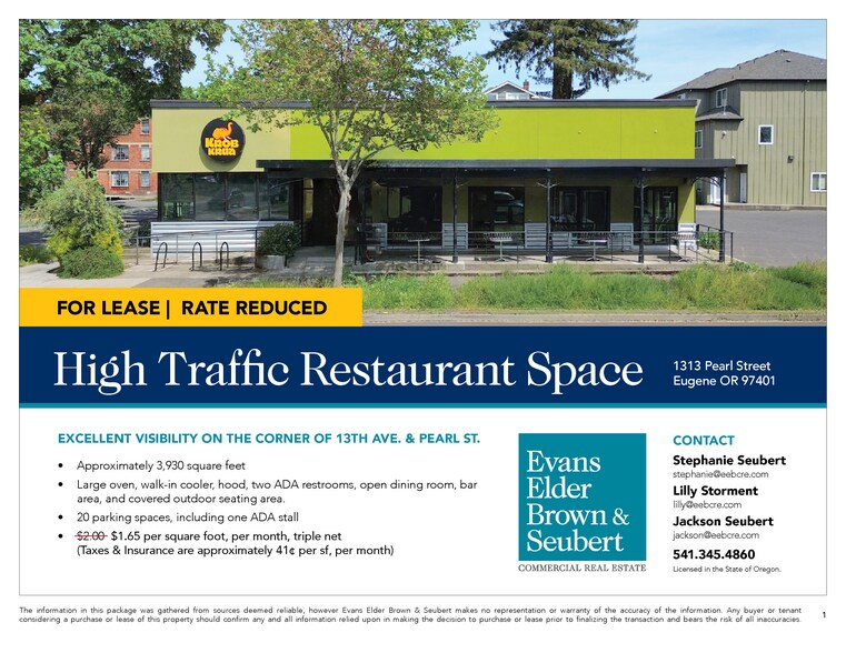 More Photos Of 1313 Pearl St, Eugene Freestanding For Lease