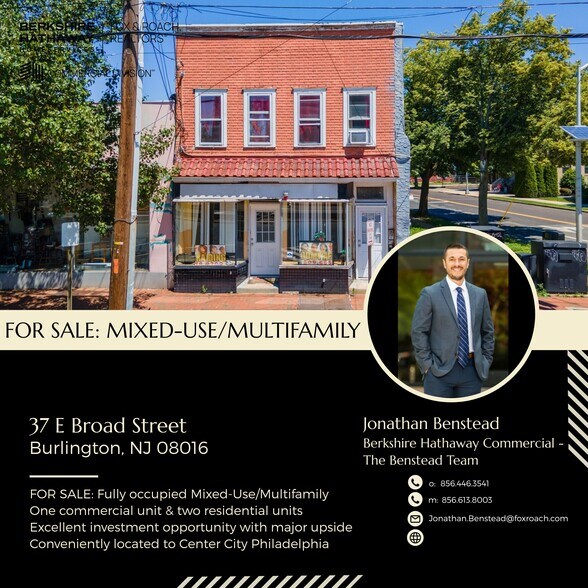 Primary Photo Of 37 E Broad St, Burlington Storefront Retail Residential For Sale