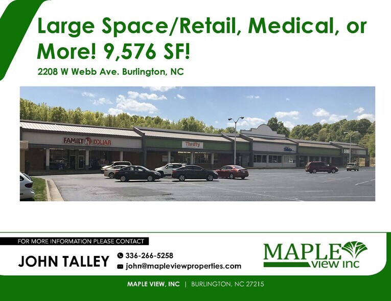 More Photos Of 2206-2212 W Webb Ave, Burlington Storefront For Lease