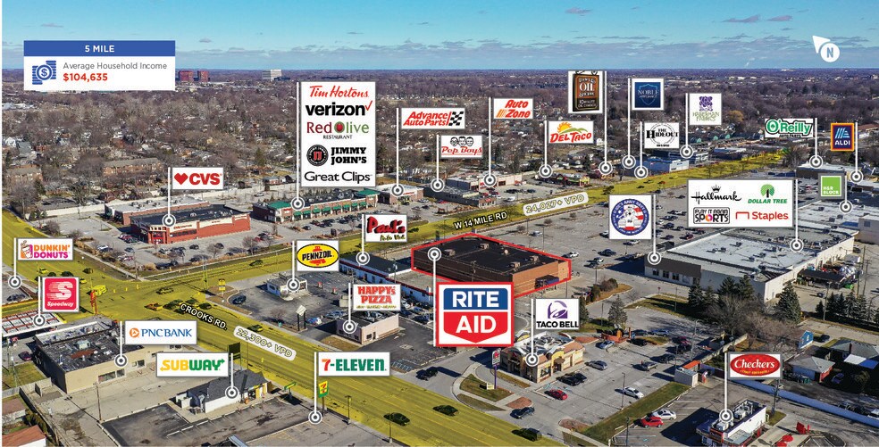 More Photos Of 1301 W 14 Mile Rd, Clawson Freestanding For Lease