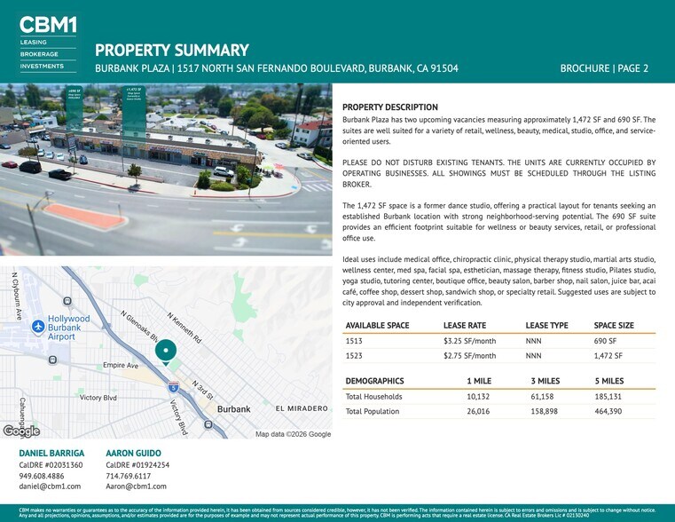 More Photos Of 1513-1527 N San Fernando Blvd, Burbank Storefront Retail Office For Lease