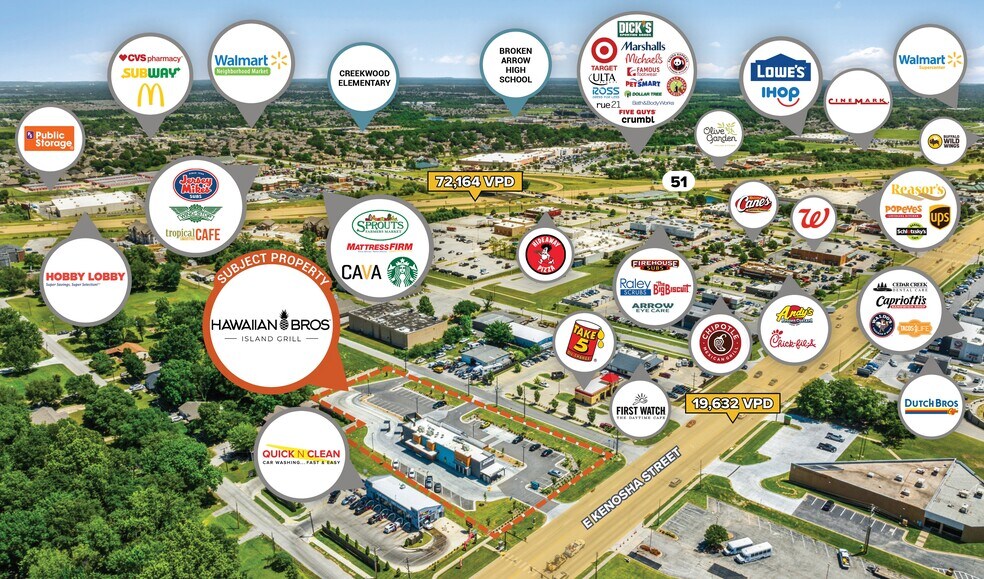 Primary Photo Of 500 E Kenosha St, Broken Arrow Fast Food For Sale