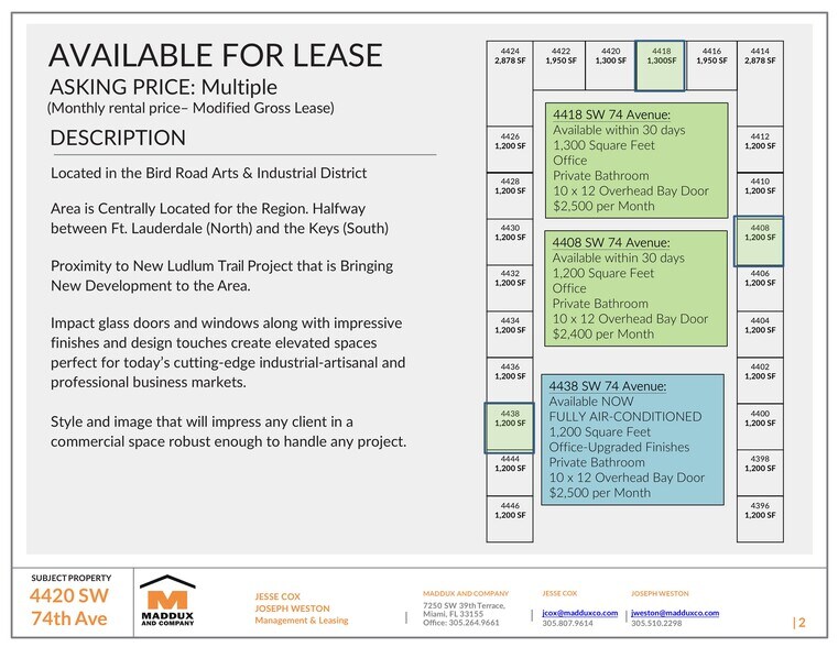 More Photos Of 4396 4446 SW 74th Ave, Miami Warehouse For Lease