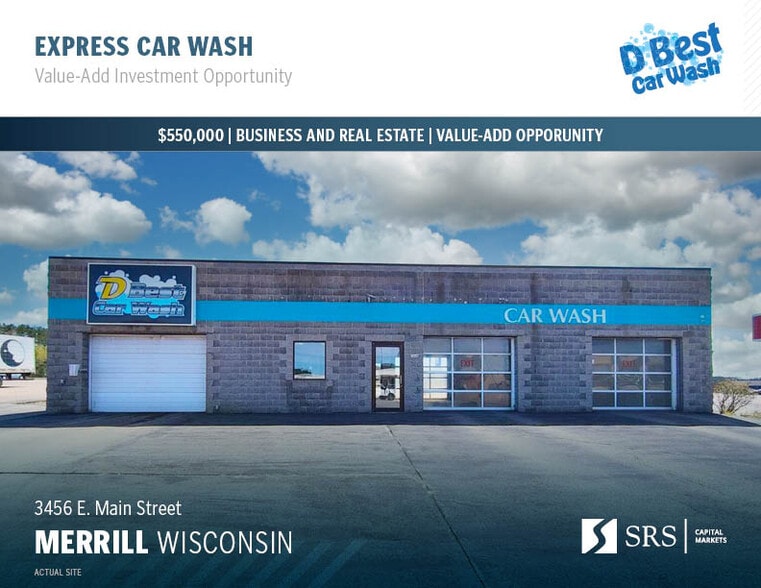 Primary Photo Of 3456 E Main St, Merrill Carwash For Sale
